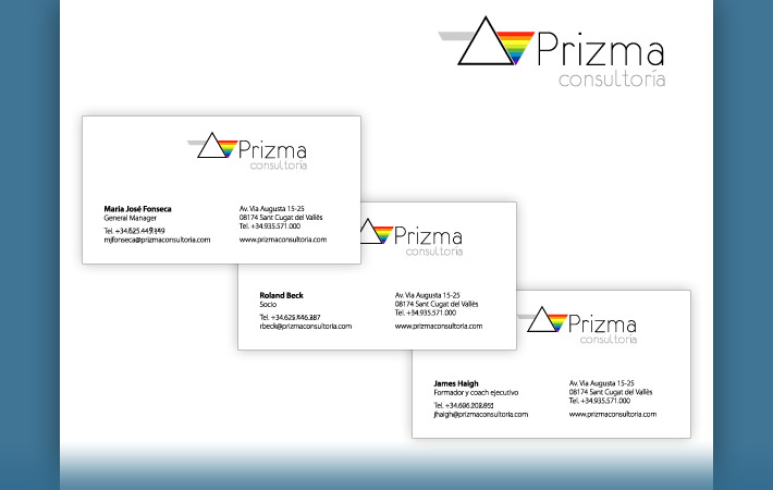 Diseño logo y tarjetas Prizma Consultoria