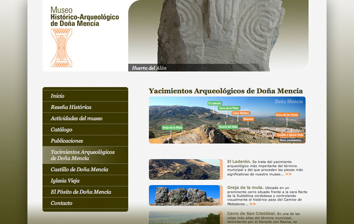 Diseño web Museo Arqueologico de Doña Mencia, Córdoba